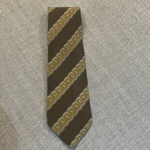 Giorgio Armani Brown and Gold Patterned Tie